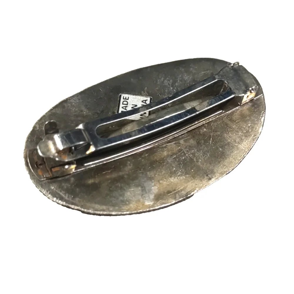 Hair Barrette Tension Clip Brass Tone Black Made On India Classic Design